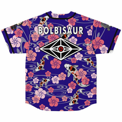 Royal Purple Japanese Koi Rave Baseball Jersey