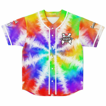 Rainbow Spiral Tie Dye Rave Baseball Jersey