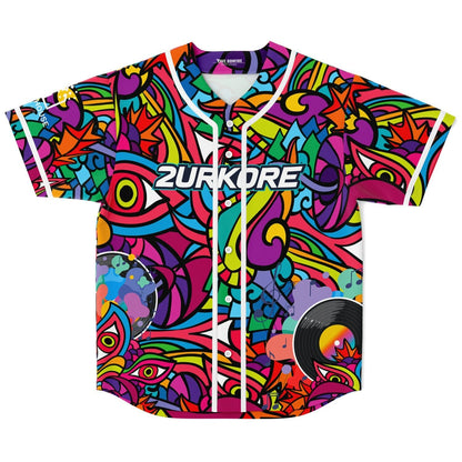 2URKORE Full Spectrum Dense Psychedelic Rave Baseball Jersey