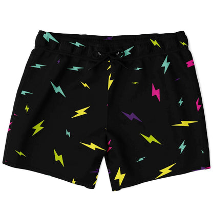 Black Scattered Lightning Rave Swim Trunks
