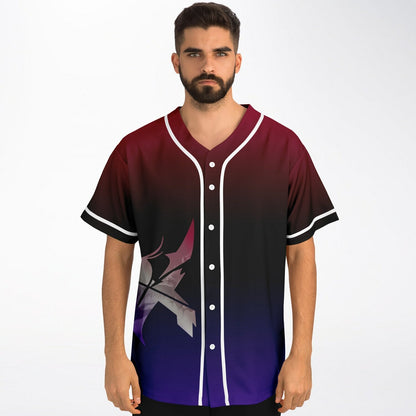 Crybanger Dark Maroon Stylized Bird Rave Baseball Jersey