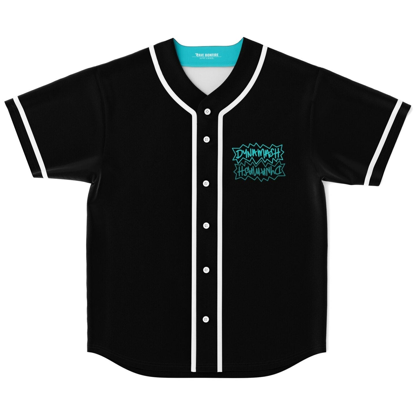 Dynamash Black Graffiti Brushed Rave Baseball Jersey
