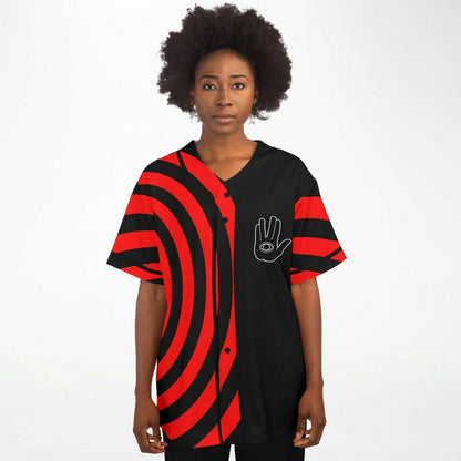 Black Bright Hypnotic Concentric Rave Baseball Jersey
