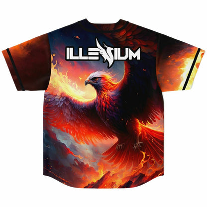 Illenium Fiery Orange Flaming Apocalyptic Rave Baseball Jersey