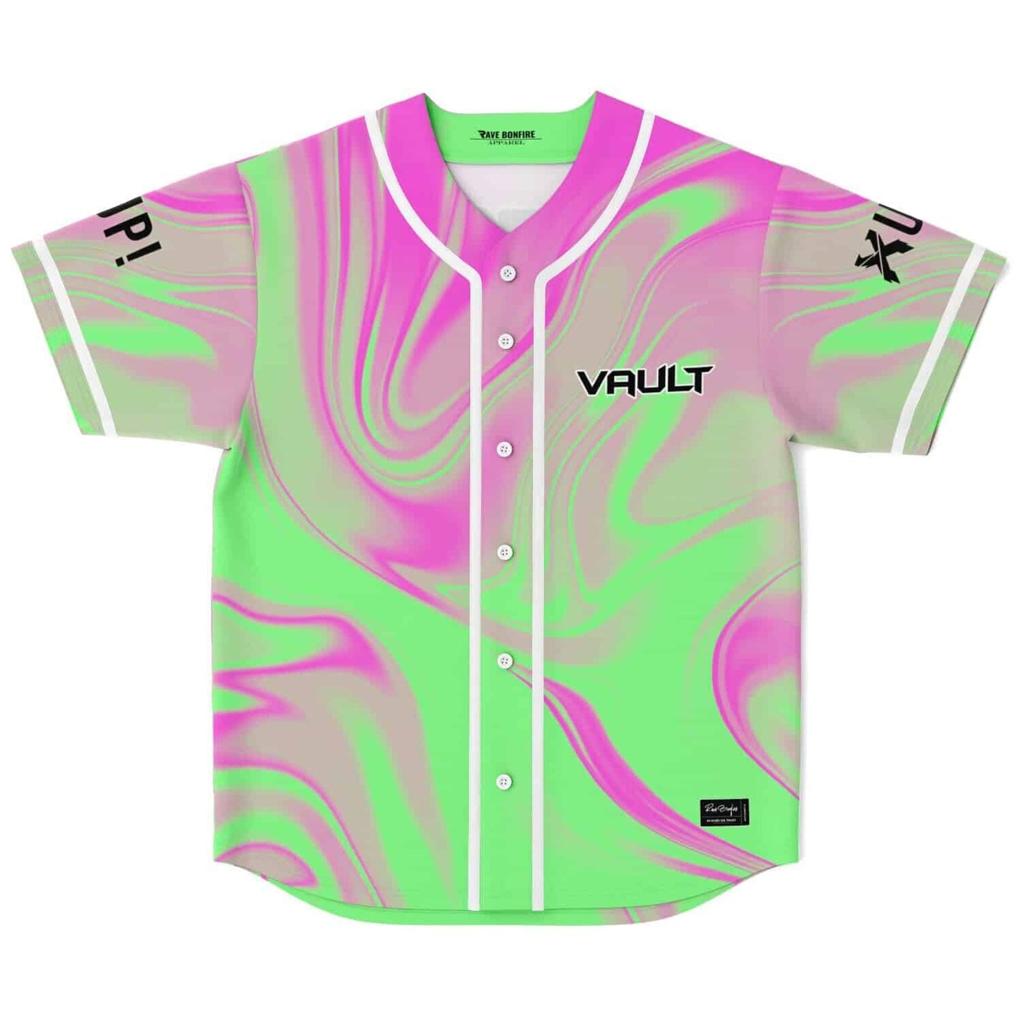Excision Swirled Neon Liquid Marble Rave Baseball Jersey