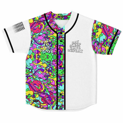 White Dense Psychedelic Rave Baseball Jersey