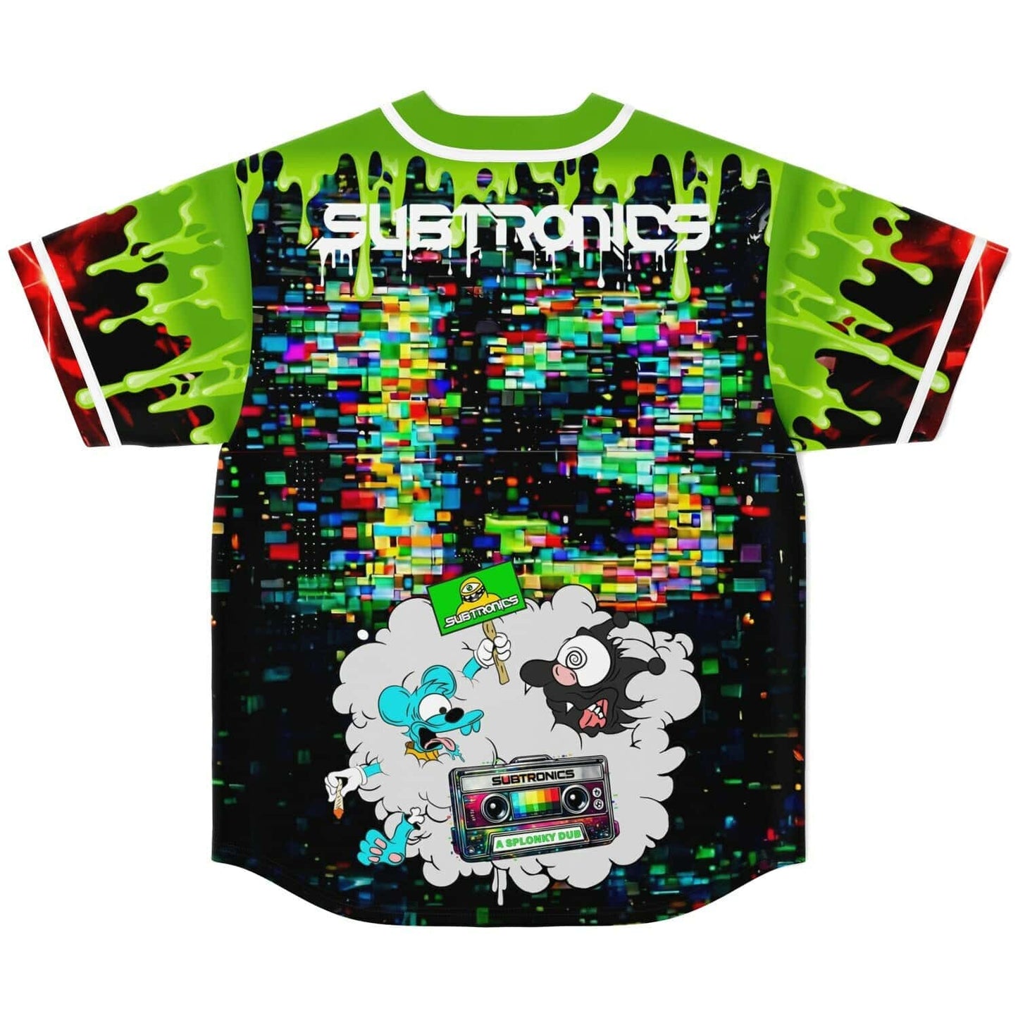 Subtronics Black Red Glowing Neon Rave Baseball Jersey