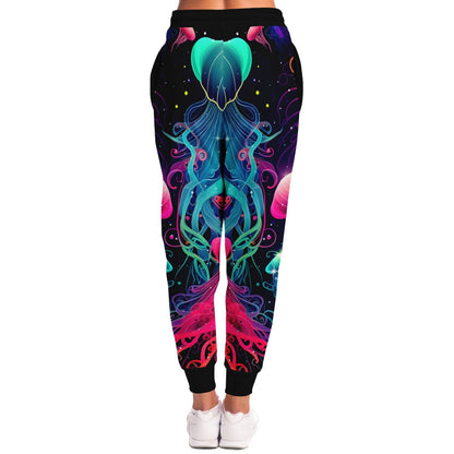 Black Glowing Bioluminescent Rave Joggers