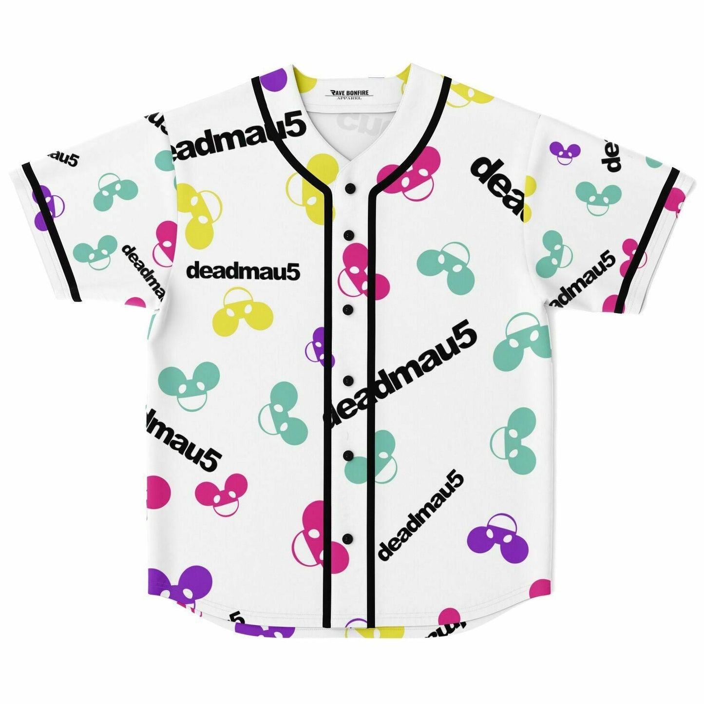 deadmau5 White Scattered Mouse Rave Baseball Jersey