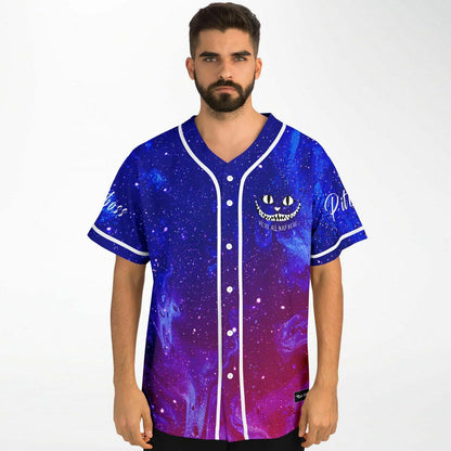 Cosmic Blue Starry Galaxy Rave Baseball Jersey