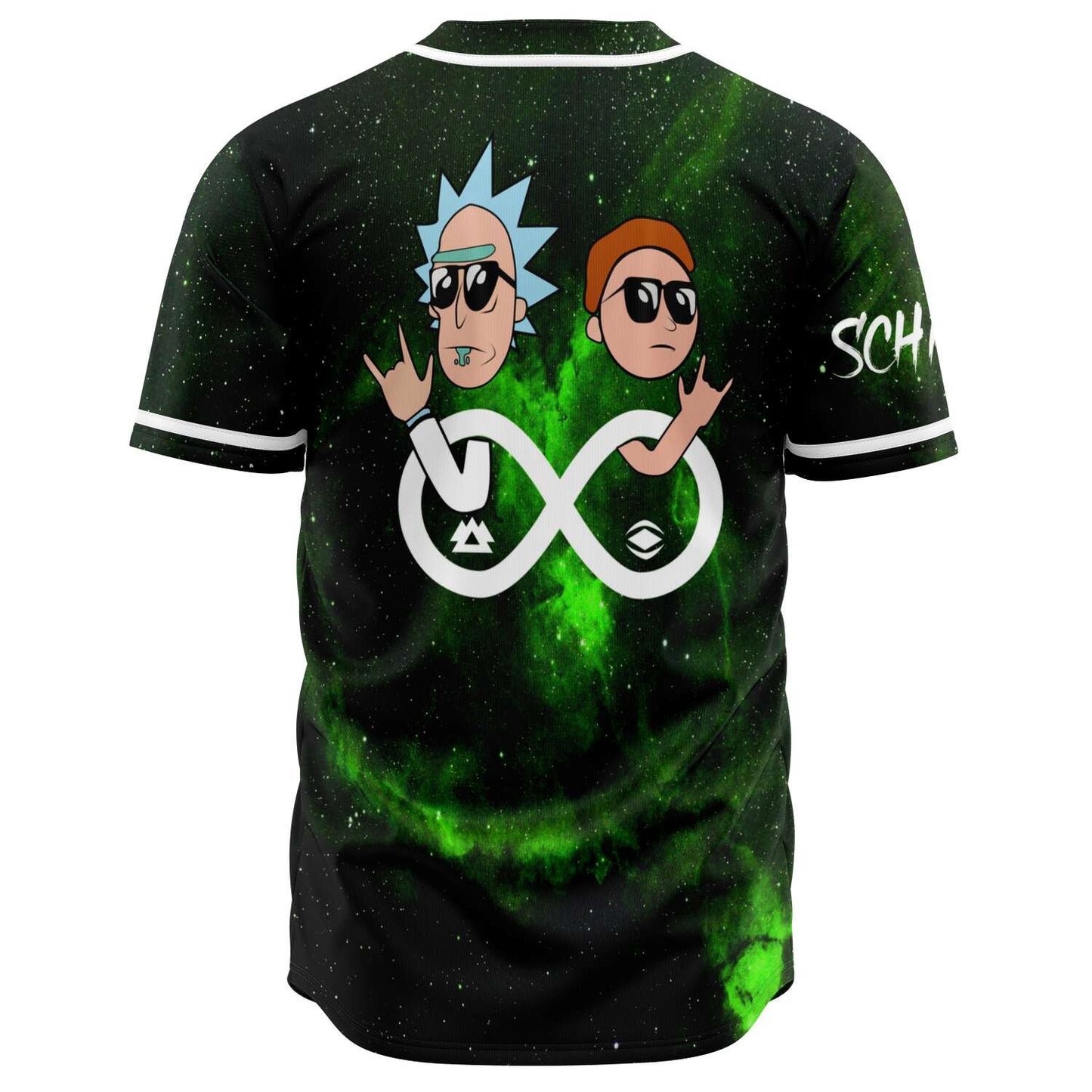 Black Neon Two Cartoon Rave Baseball Jersey