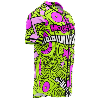 Neon Lime Doodle Music Rave Baseball Jersey