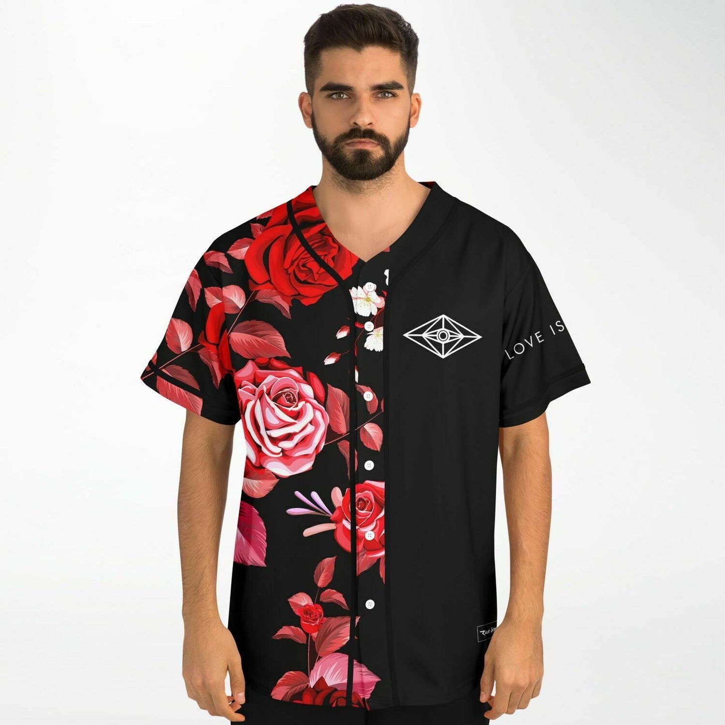 Slander Black Realistic Red Rave Baseball Jersey