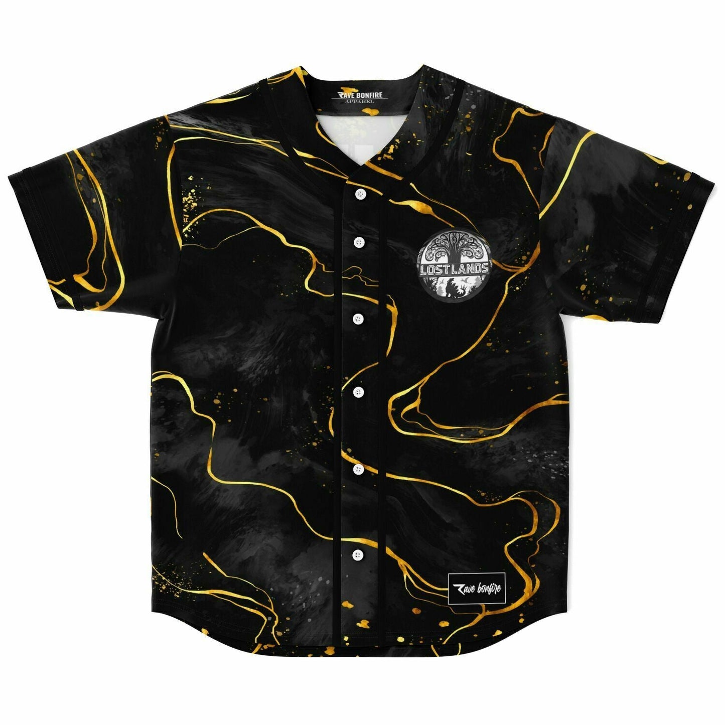 Excision Black Gold Liquid Rave Baseball Jersey