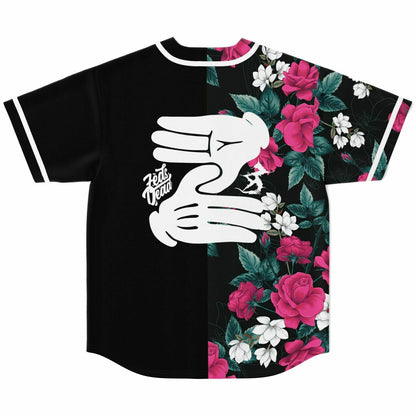 Feds Dead Black Half Floral Rave Baseball Jersey
