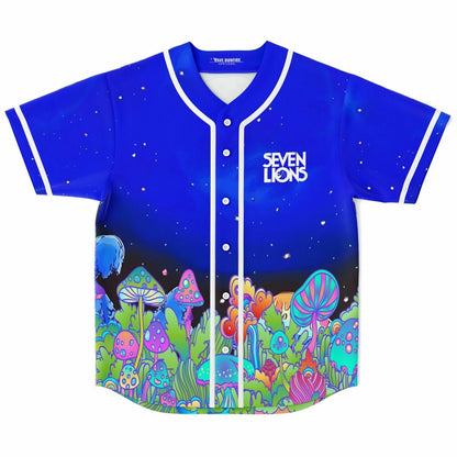 Seven Lions Royal Blue Psychedelic Glowing Rave Baseball Jersey