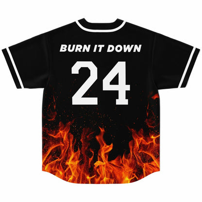 Kayzo Black Rising Flames Rave Baseball Jersey
