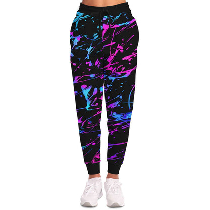 Black Paint Splatter Rave Joggers