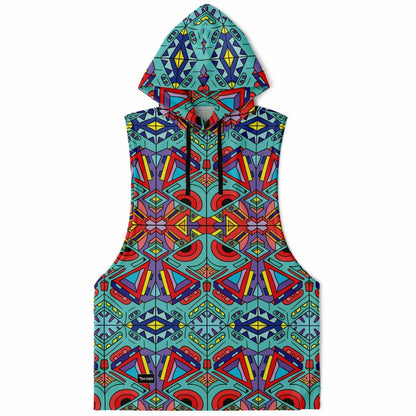 Trippy doddle pattern 01 Sleeveless hoodie