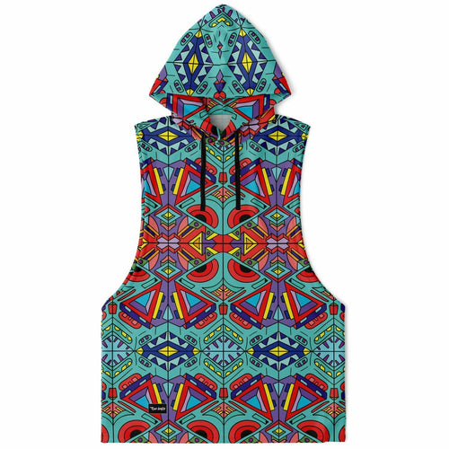 Trippy doddle pattern 01 Sleeveless hoodie