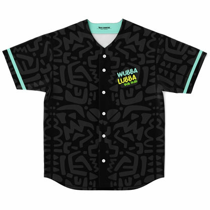 Black Abstract Doodle Rave Baseball Jersey