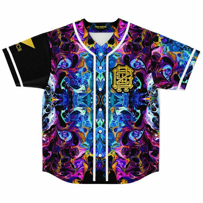 GRiZ Vivid Psychedelic Kaleidoscopic Mirrored Rave Baseball Jersey