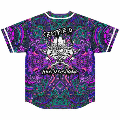 Purple Kaleidoscopic Tribal Rave Baseball Jersey