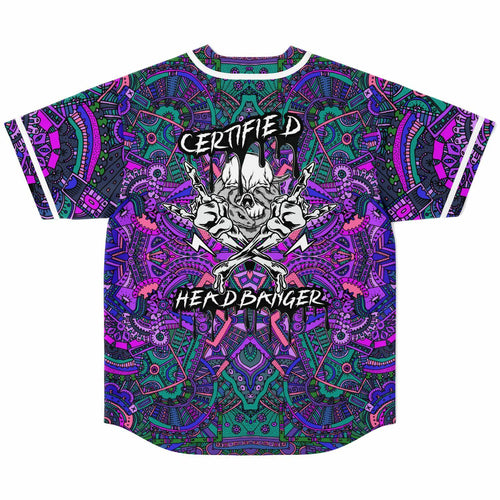 Purple Kaleidoscopic Tribal Rave Baseball Jersey