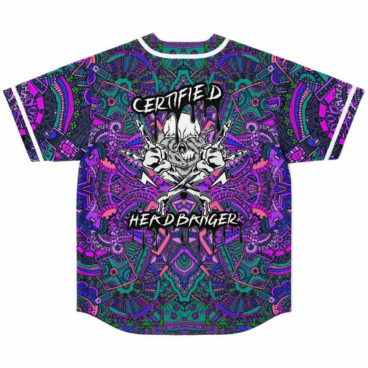 Purple Kaleidoscopic Tribal Rave Baseball Jersey