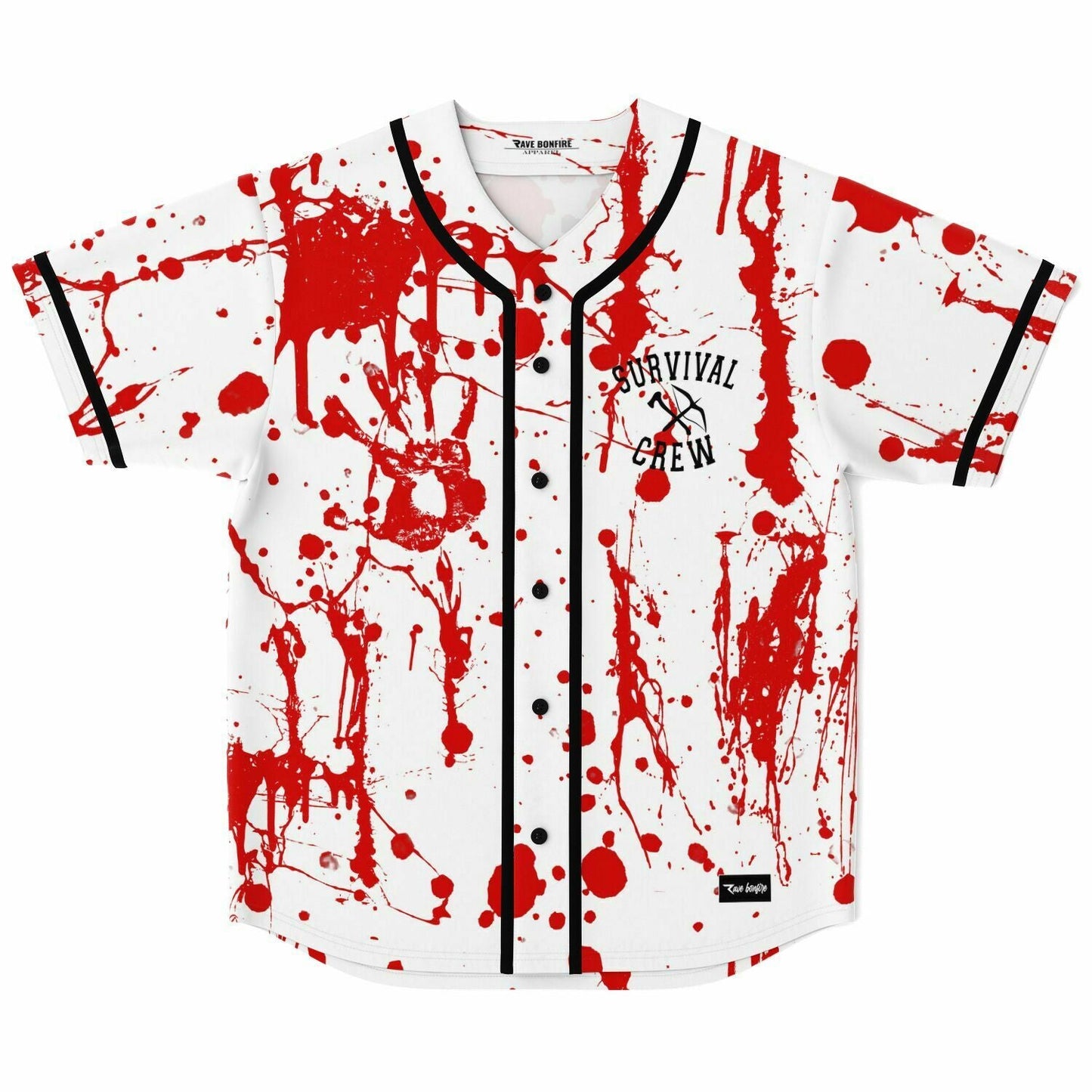 White Red Blood Rave Baseball Jersey