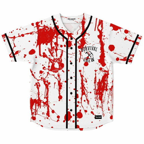 White Red Blood Rave Baseball Jersey