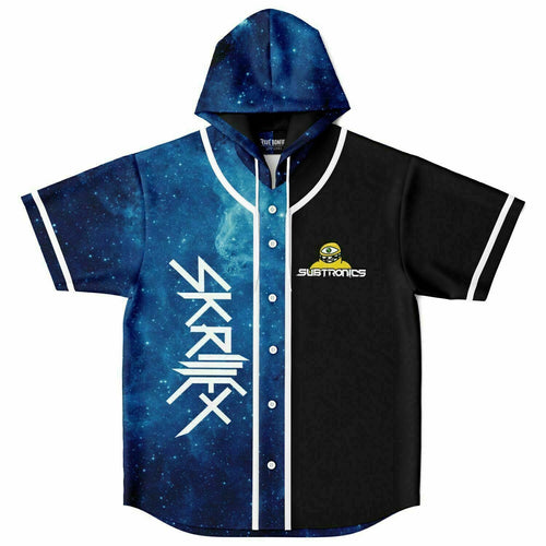 Skrillex Deep Blue Starry Galaxy Rave Hooded Baseball Jersey