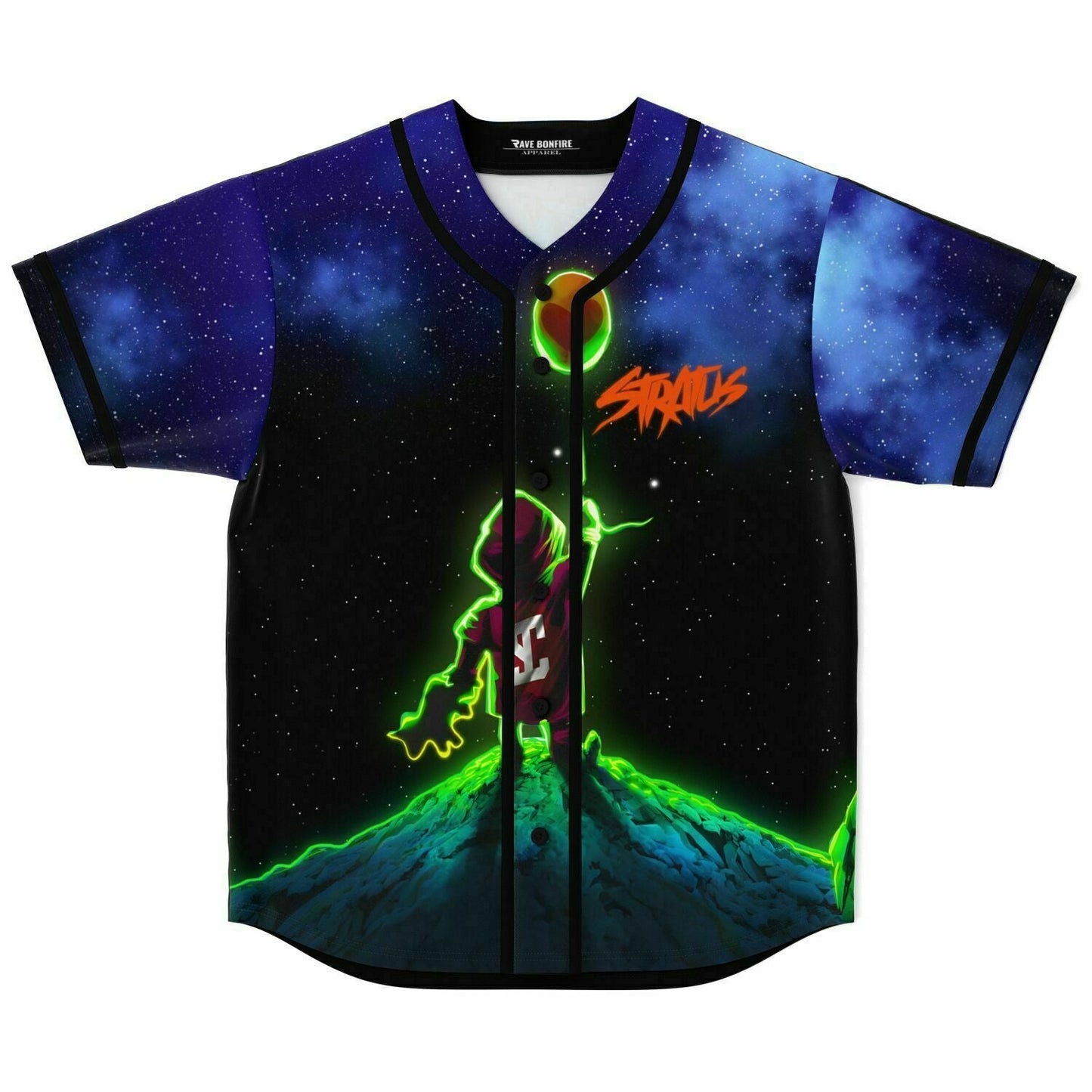 STRXTUS Deep Blue Cosmic Scene Rave Baseball Jersey