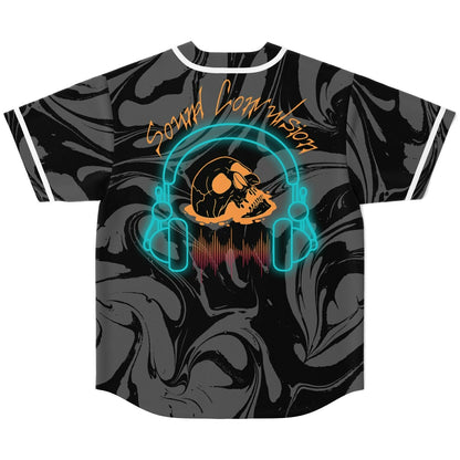 Sound Convulsion Black Gray Bubble Letter Rave Baseball Jersey