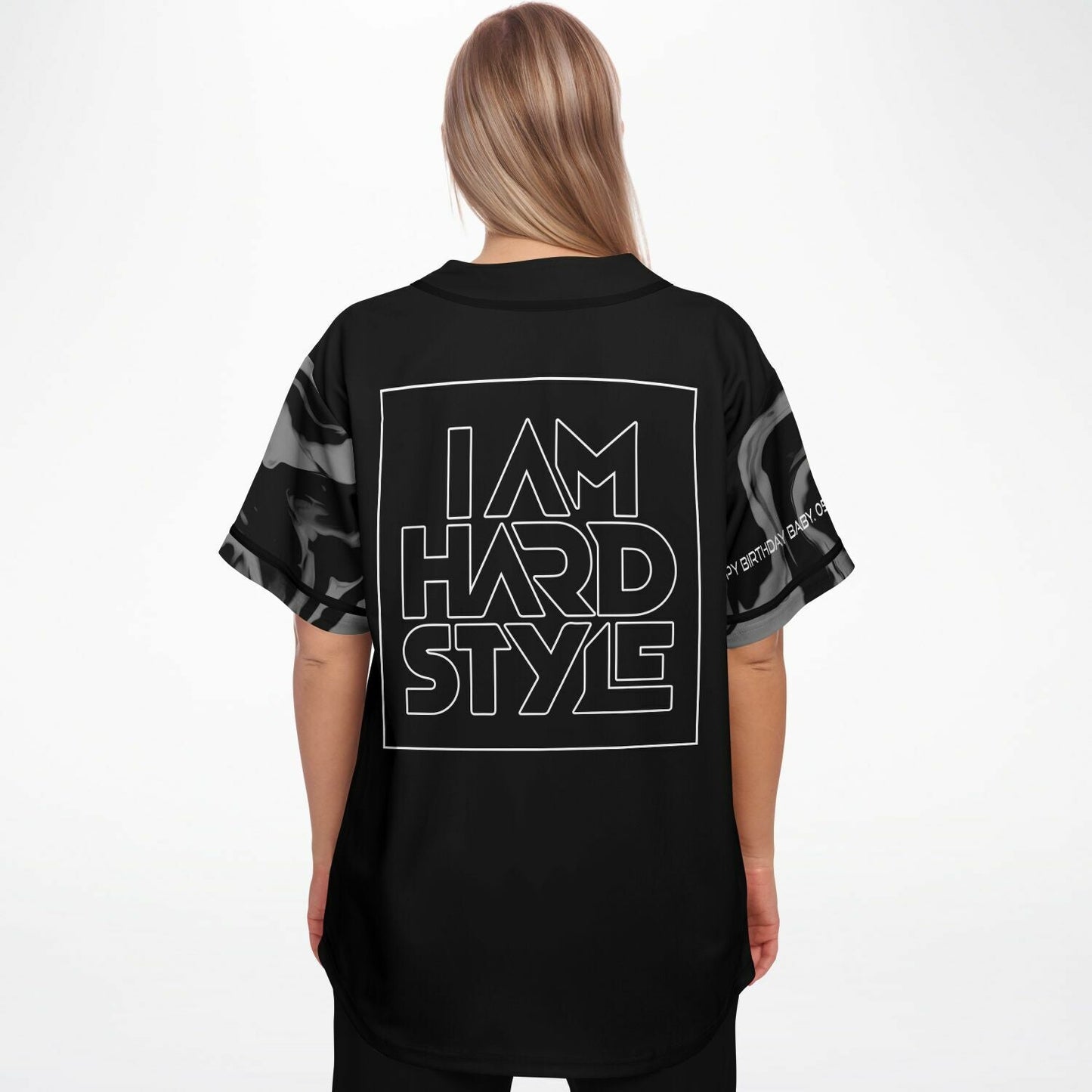I Am Hardstyle Black Bold Vertical Rave Baseball Jersey