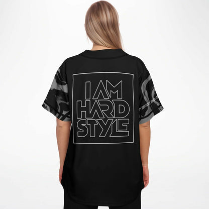 I Am Hardstyle Black Bold Vertical Rave Baseball Jersey