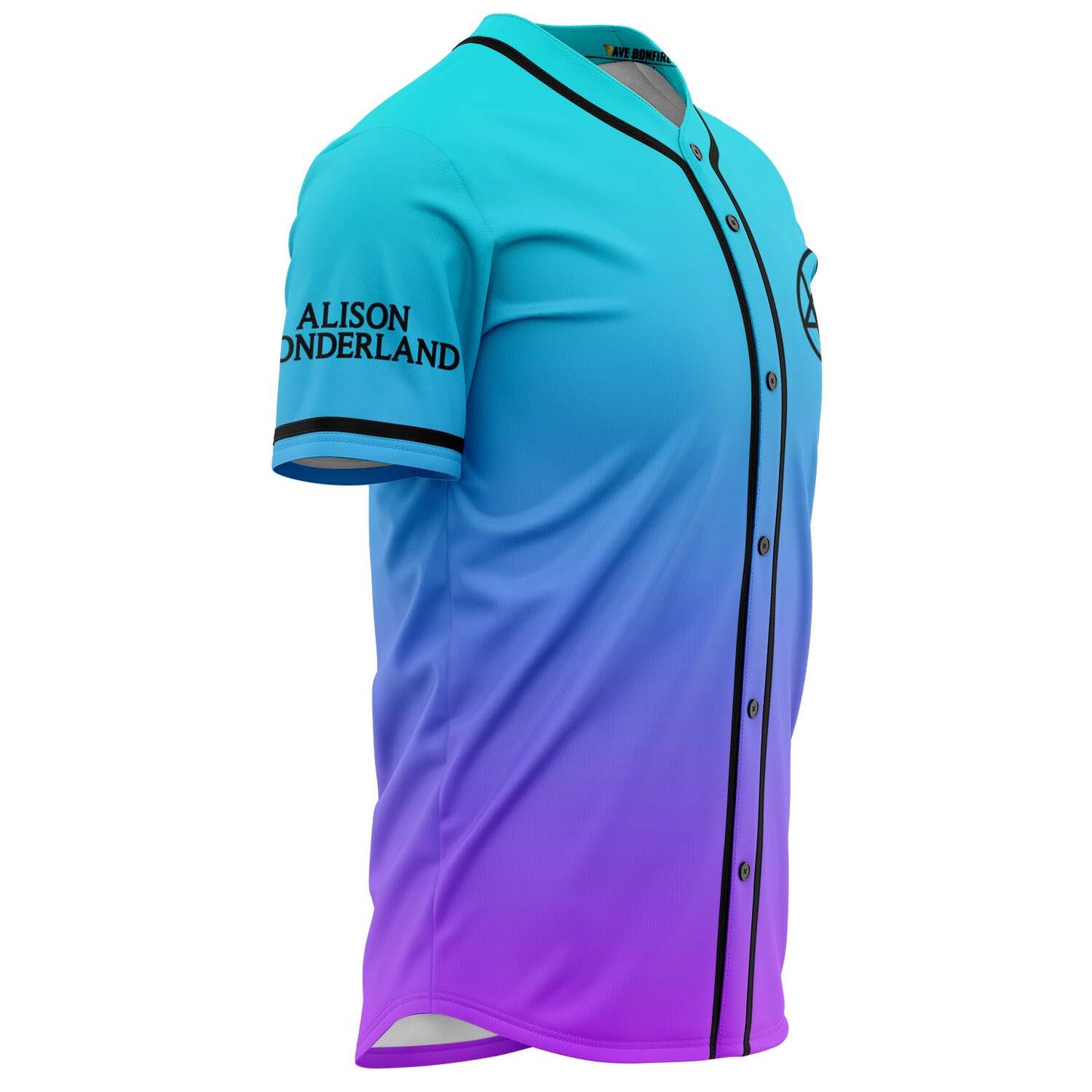 Alison Wonderland Cyan Purple Minimal Branded Rave Baseball Jersey