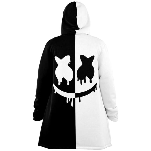 Marshmello Black White Dripping Smiley Rave Cloak