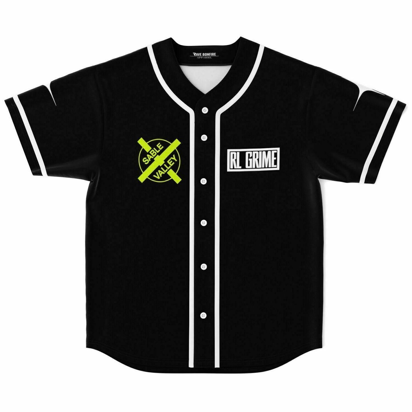 RL Grime Black Minimal Rave Baseball Jersey