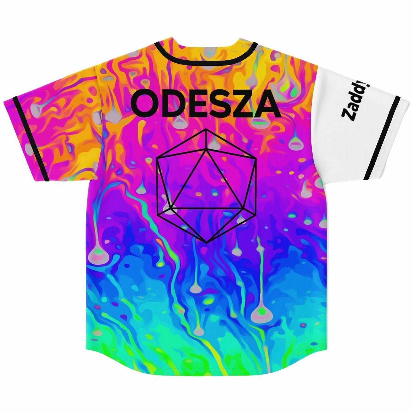 ODESZA White Panels Psychedelic Liquid Rave Baseball Jersey