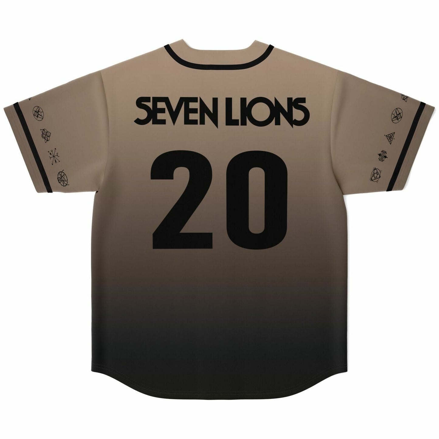 Seven Lions Tan Lion Head Rave Baseball Jersey