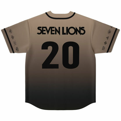 Seven Lions Tan Lion Head Rave Baseball Jersey