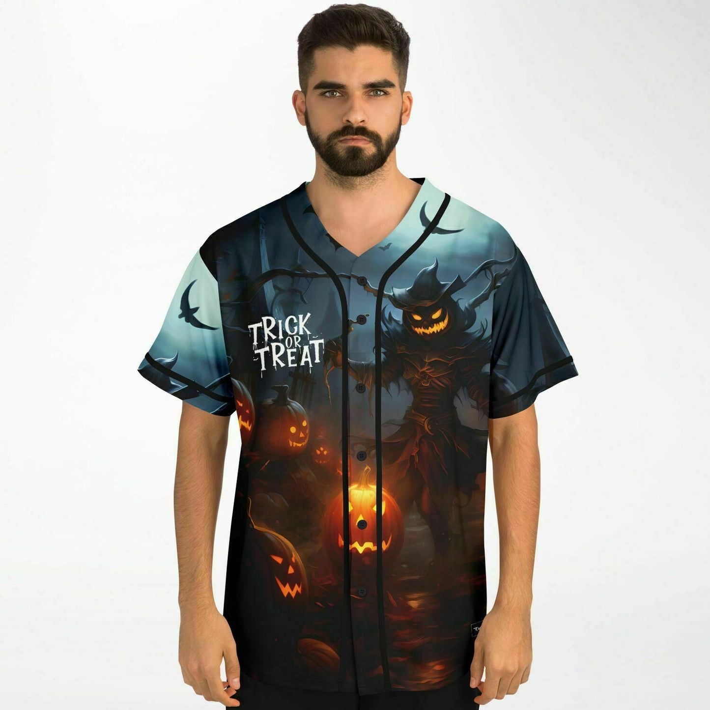 Dark Teal Spooky Halloween Rave Baseball Jersey