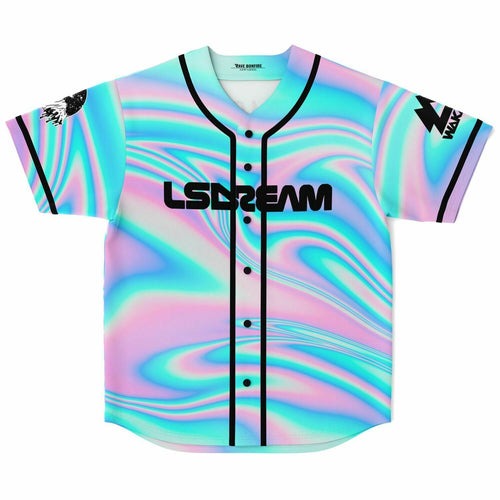 LSDREAM Pastel Holographic Rave Baseball Jersey