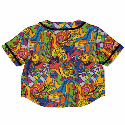 Colorful trippy crop top jersey