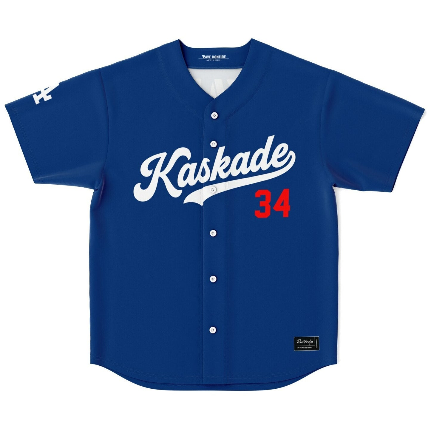 Kaskade Royal Blue Team Sports Rave Baseball Jersey