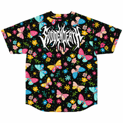 SVDDEN DEATH Black Colorful Butterflies Rave Baseball Jersey