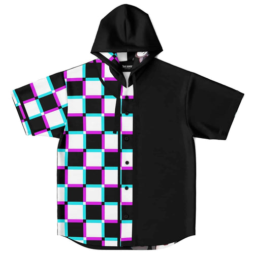 Black Rave Hooded Baseball Jersey