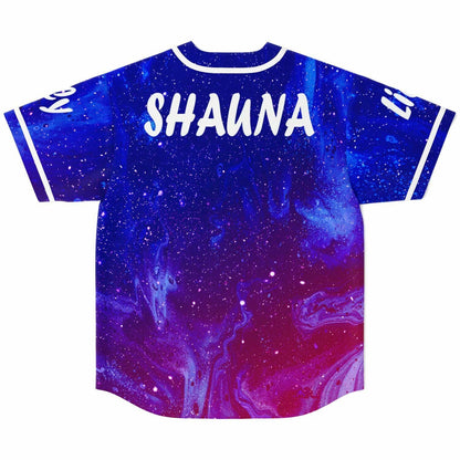 Cobalt Blue Cosmic Galaxy Rave Baseball Jersey