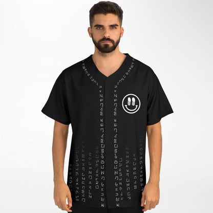Black Smiley Face Rave Baseball Jersey